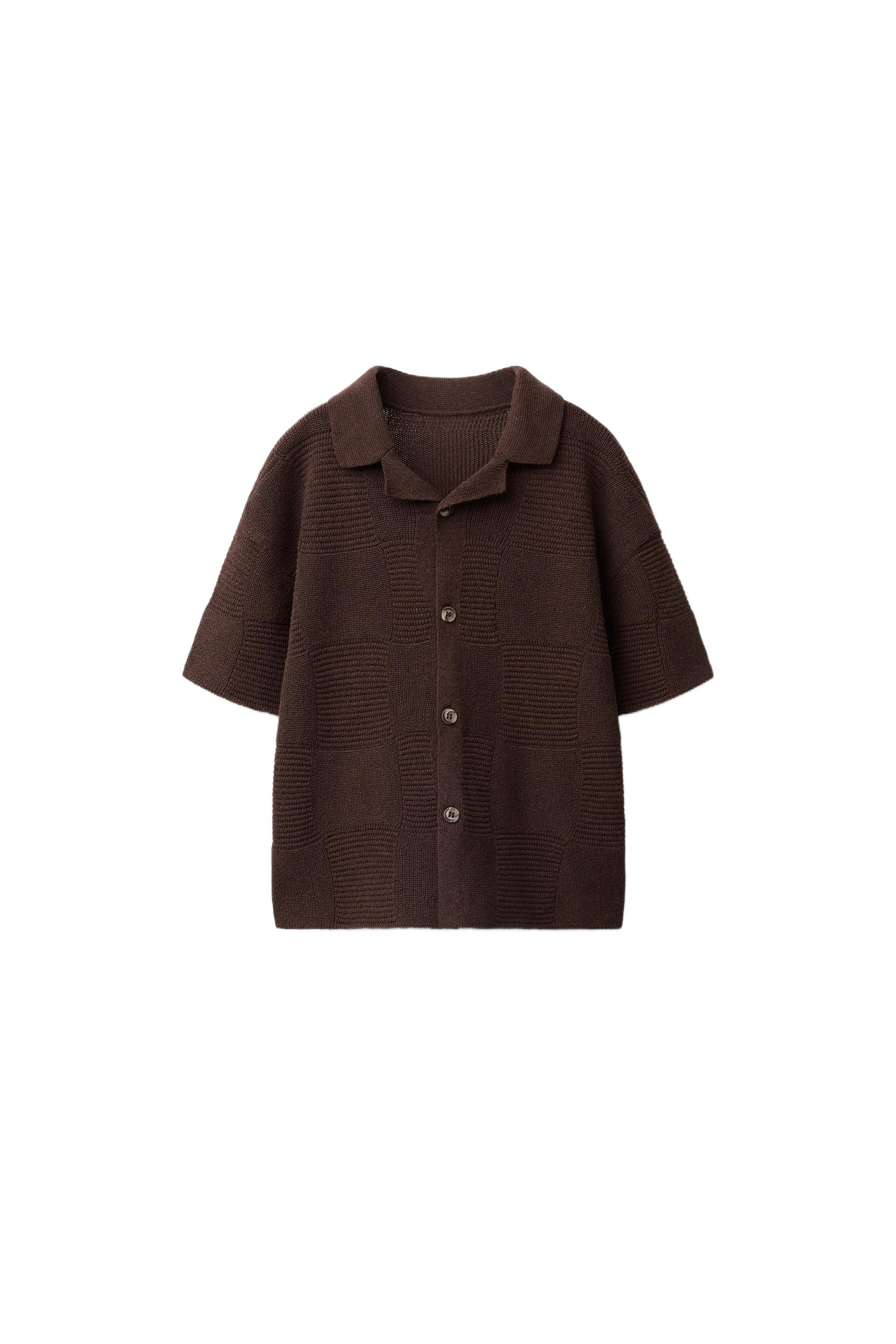 CROCHET KNIT SHIRT - Brown / Taupe | ZARA South Africa