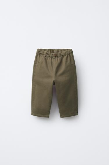 БРЮКИ BAGGY ИЗ ТВИЛА — ХАКИ от Zara