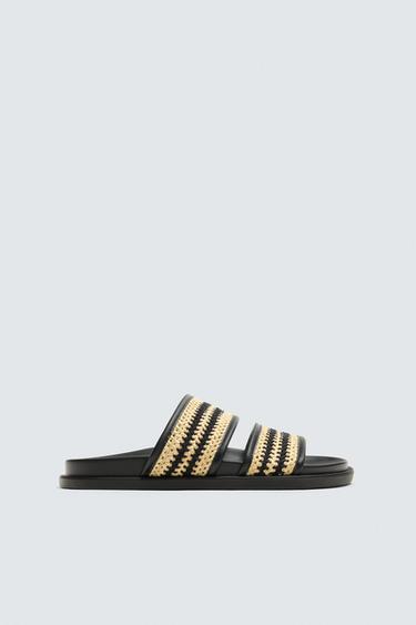 BRAIDED STRAP SANDALS - Two-tone by Zara