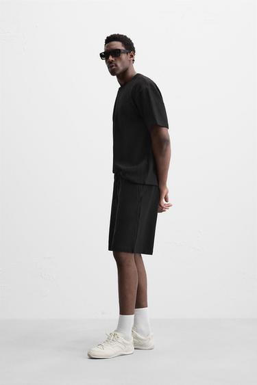 BERMUDA JOGGING STRUCTURÉ - Noir de Zara - Image 3