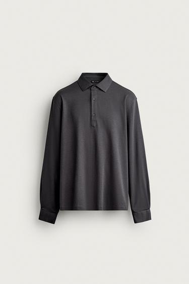SOFT REGULAR FIT POLO SHIRT - Dark grey by Zara