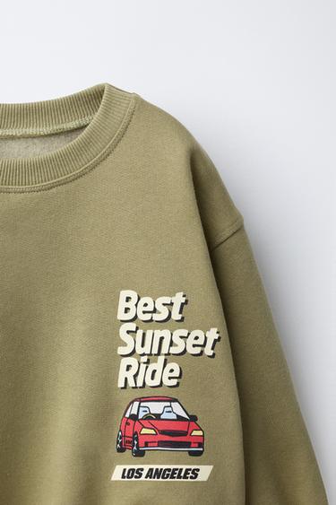 CAR PRINT SWEATSHIRT - Light khaki by Zara - Image 2