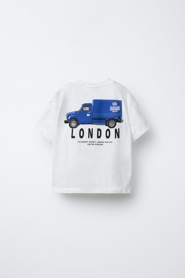 PRINTED T-SHIRT - Oyster-white by Zara