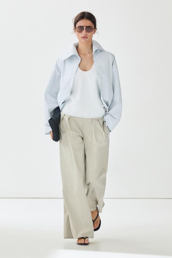Wide-leg pants with pleated sash detail from Zara - $160