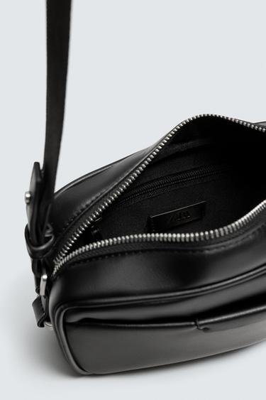 Zara PLAIN CROSSBODY BAG - Black