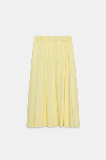 Zara ELASTIC LYOCELL BLEND MIDI SKIRT - Yellow