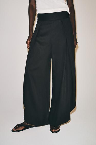 PANTALÓN FLUIDO ABERTURAS ZW COLLECTION - Negro de Zara