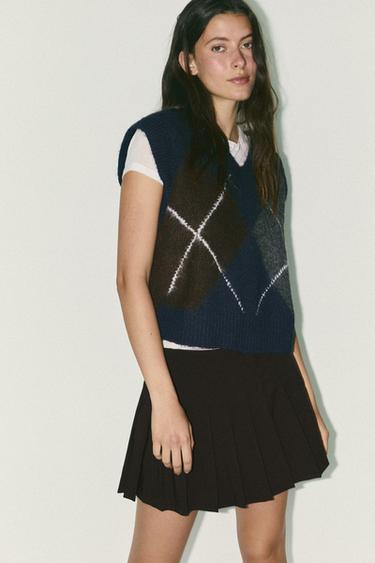 BOX PLEAT SKORT - Chocolate brown by Zara