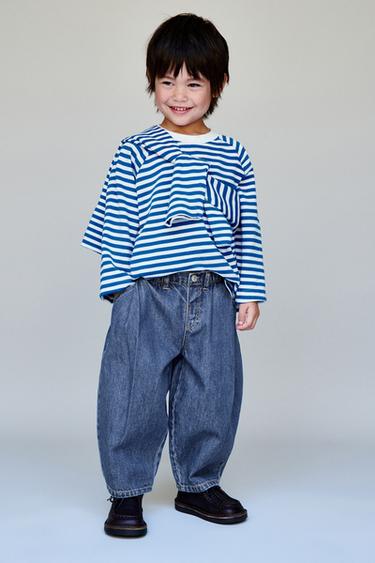 PANTALÓN DE MEZCLILLA GLOBO - Azul de Zara