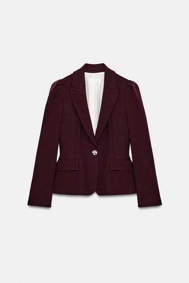 BLAZER ENTALLADA HOMBROS MARCADOS - Burgundy de Zara