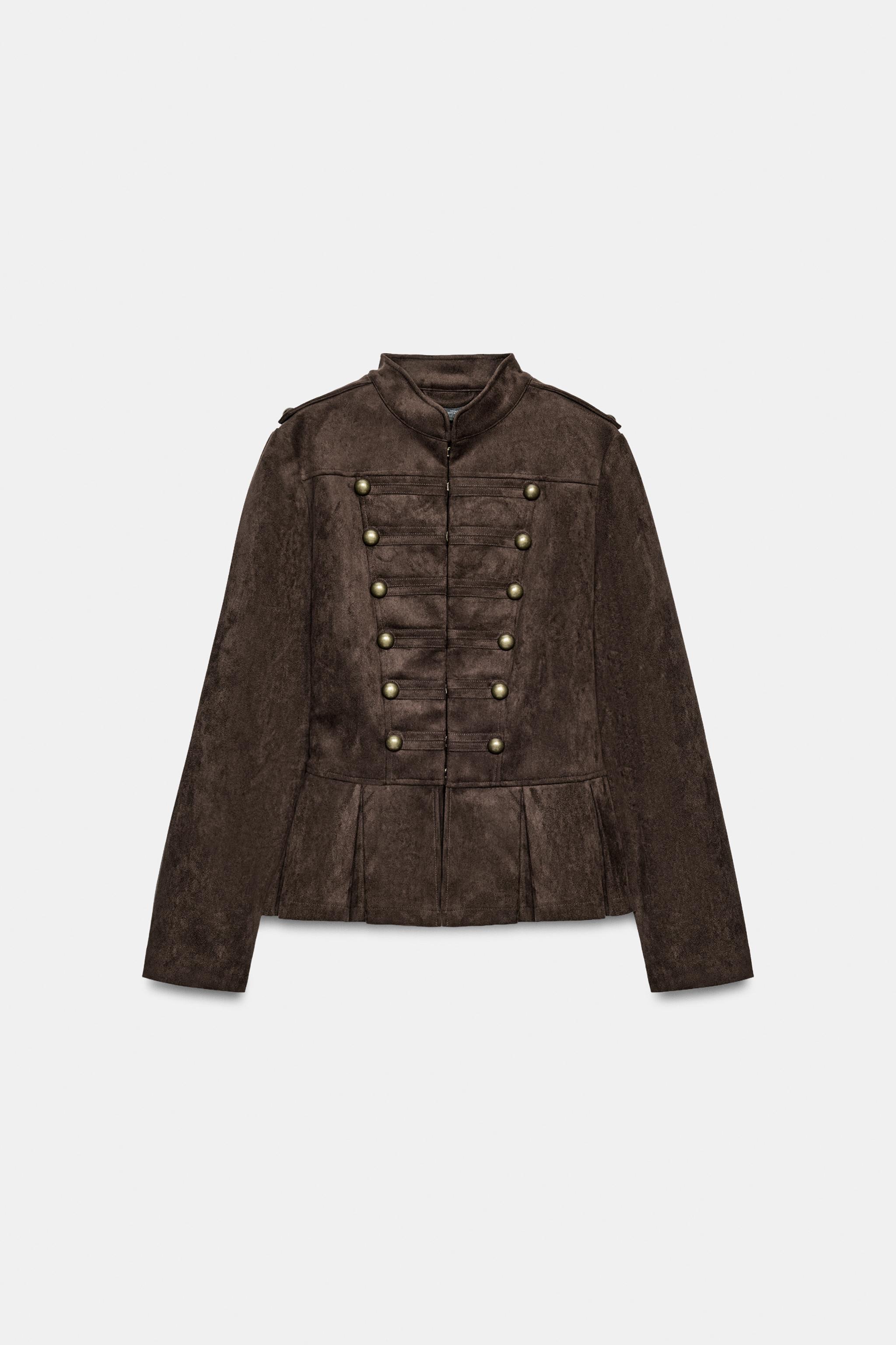 Женские куртки Zara PEPLUM BUTTON JACKET — фото 6