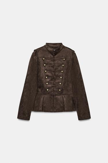 GILET À BOUTONS ET BASQUE - Marron de Zara - Image 5