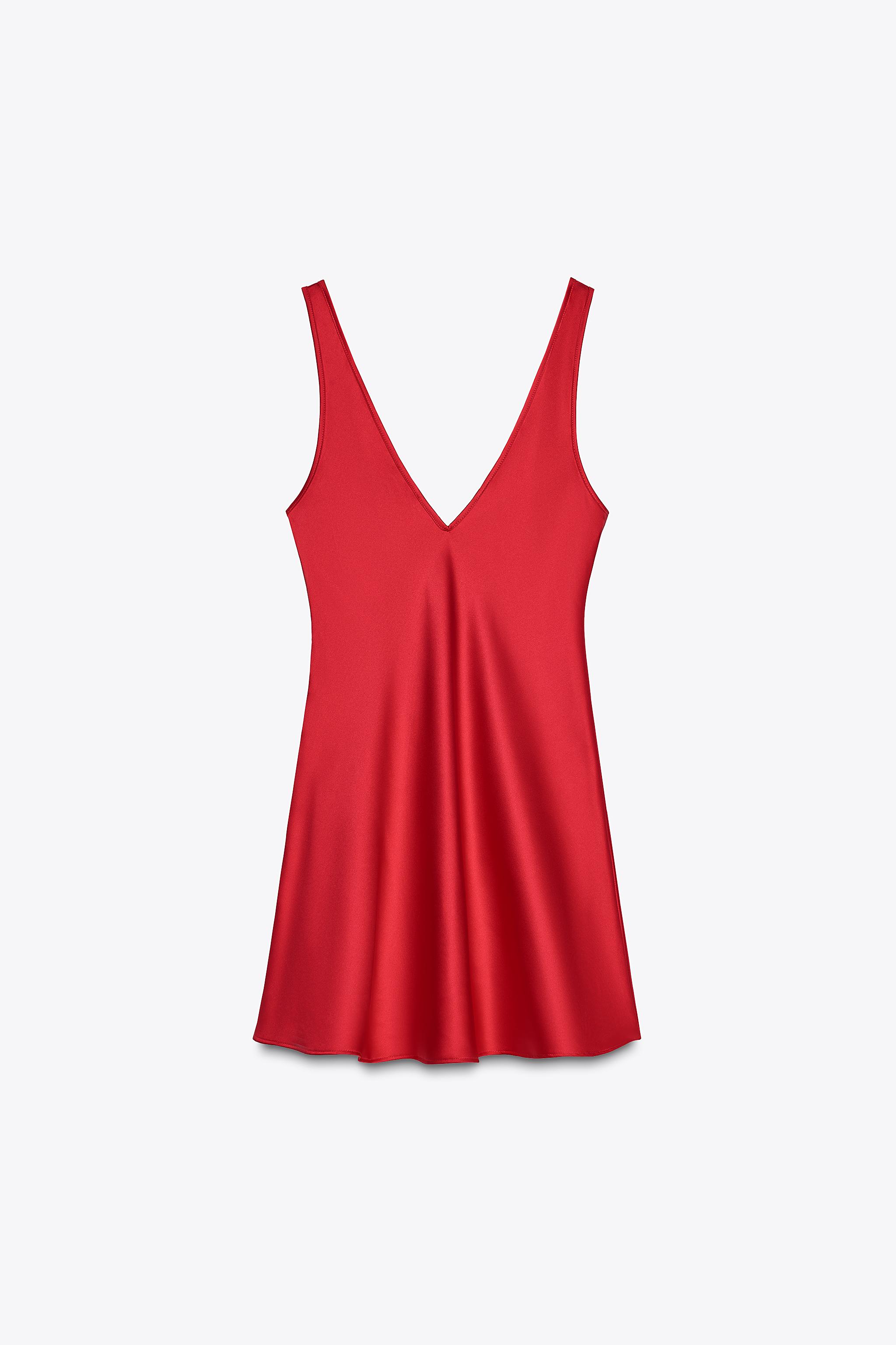 ZARA サテン地ハートワンピース 2354/331 サテンミディワンピース - イエロー | ZARA Japan / 日本
