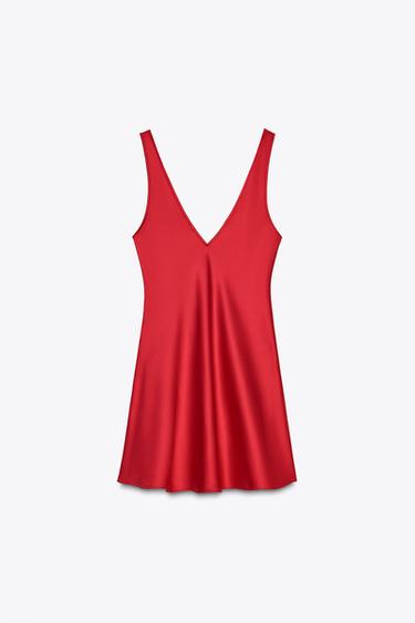 SATIN HEART DRESS - Red by Zara - Image 5