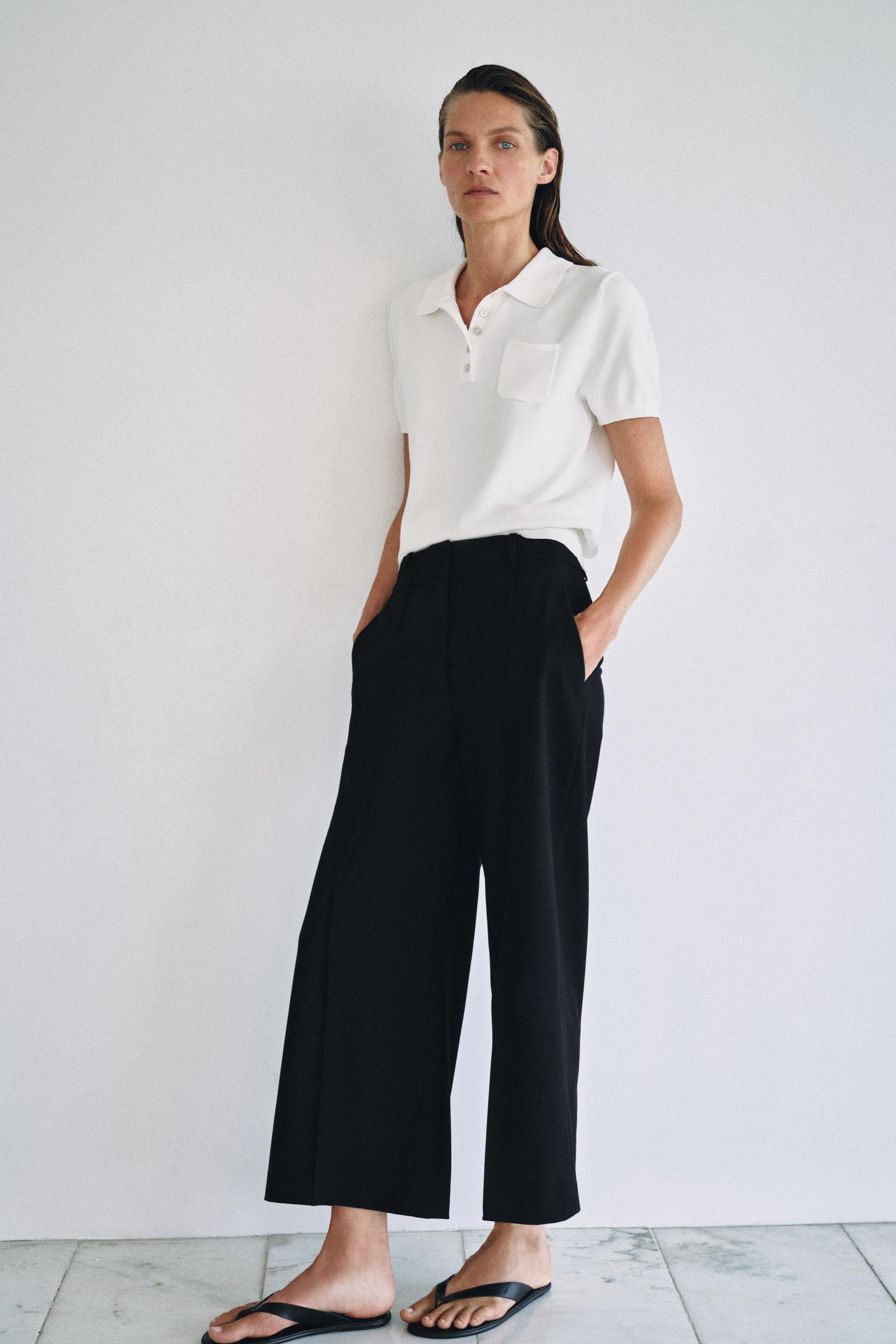 Женские брюки Zara ZW COLLECTION CROPPED PANTS — фото 4