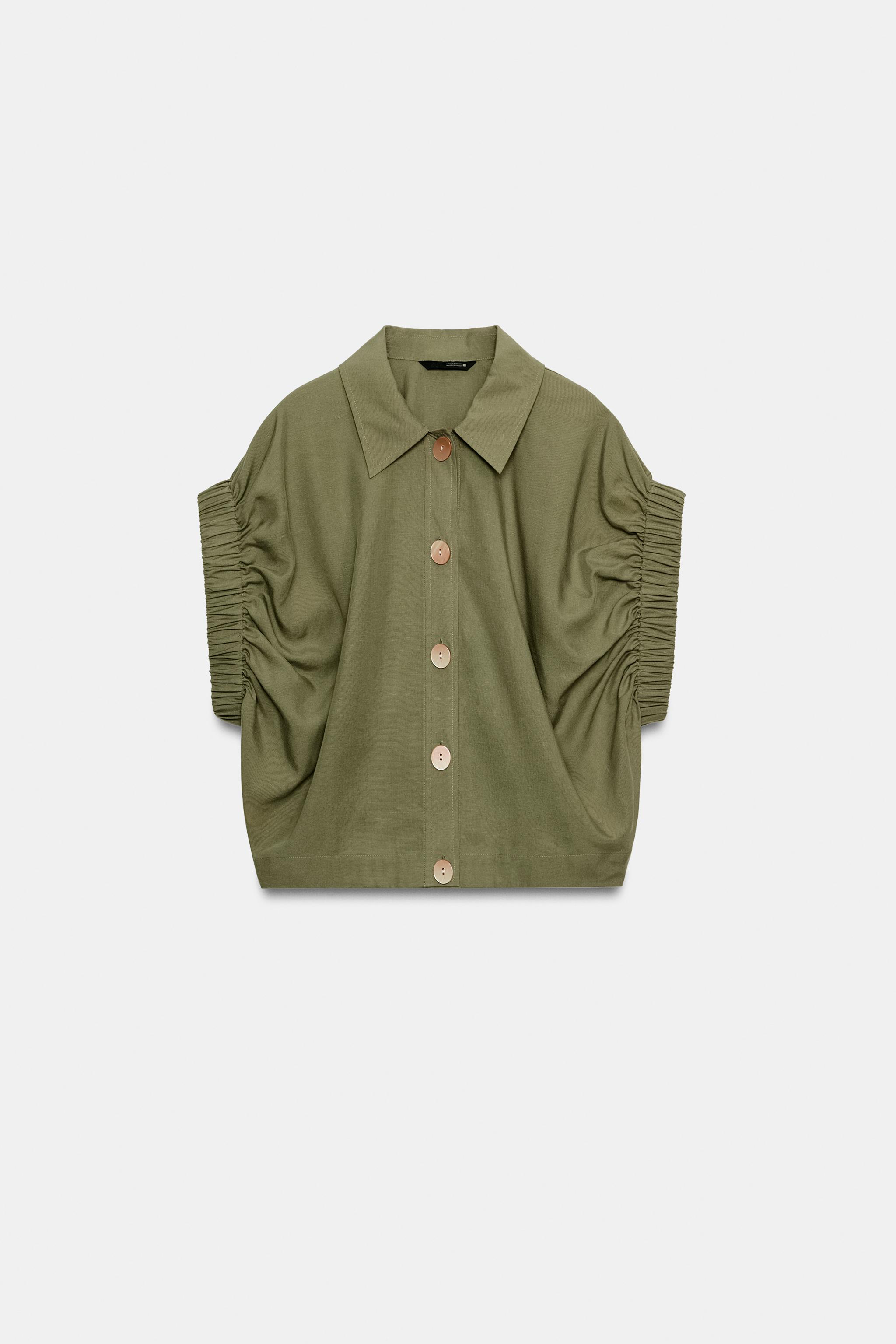 DRAPED SLEEVE SHIRT