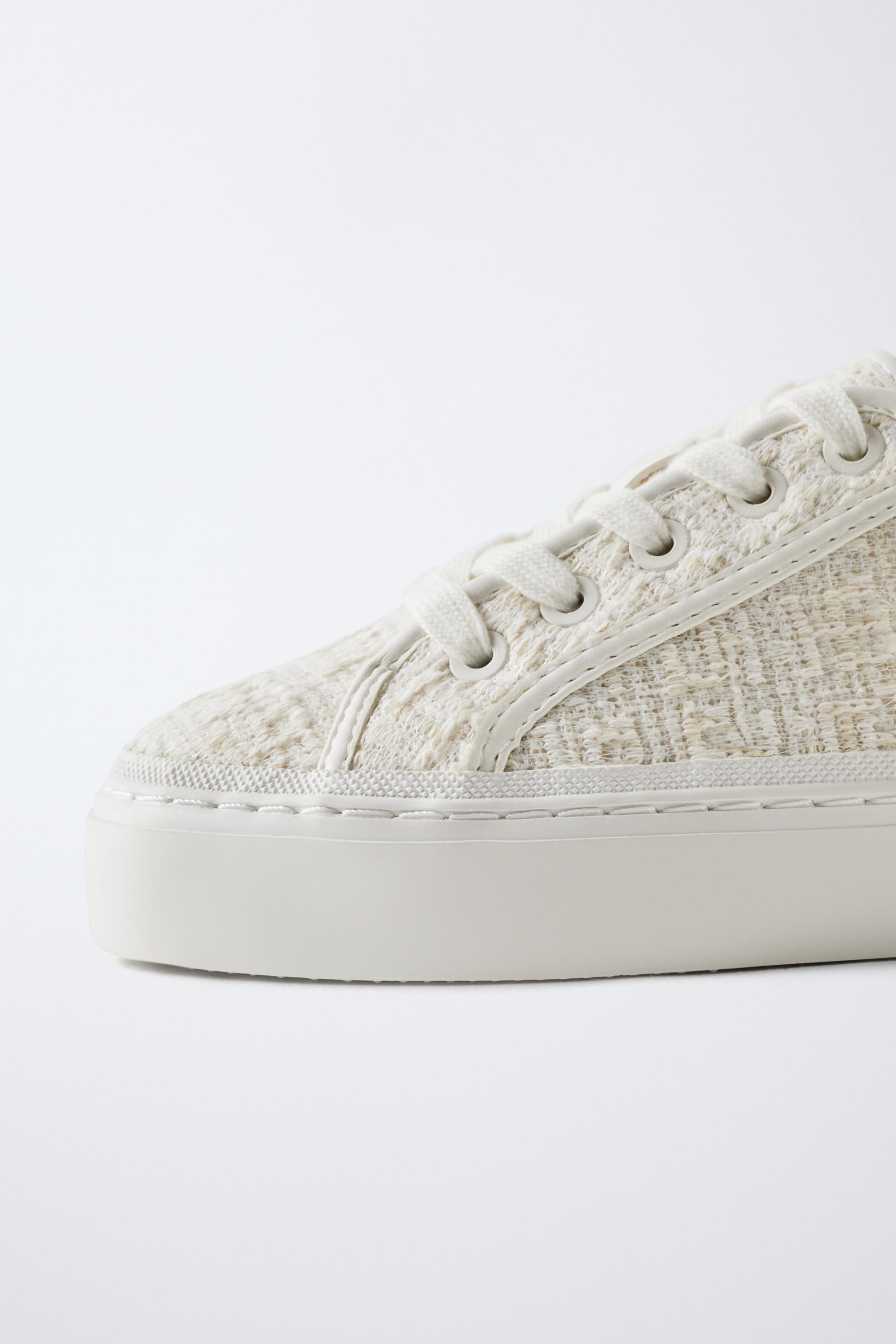 FABRIC SNEAKERS - Off White | ZARA United States