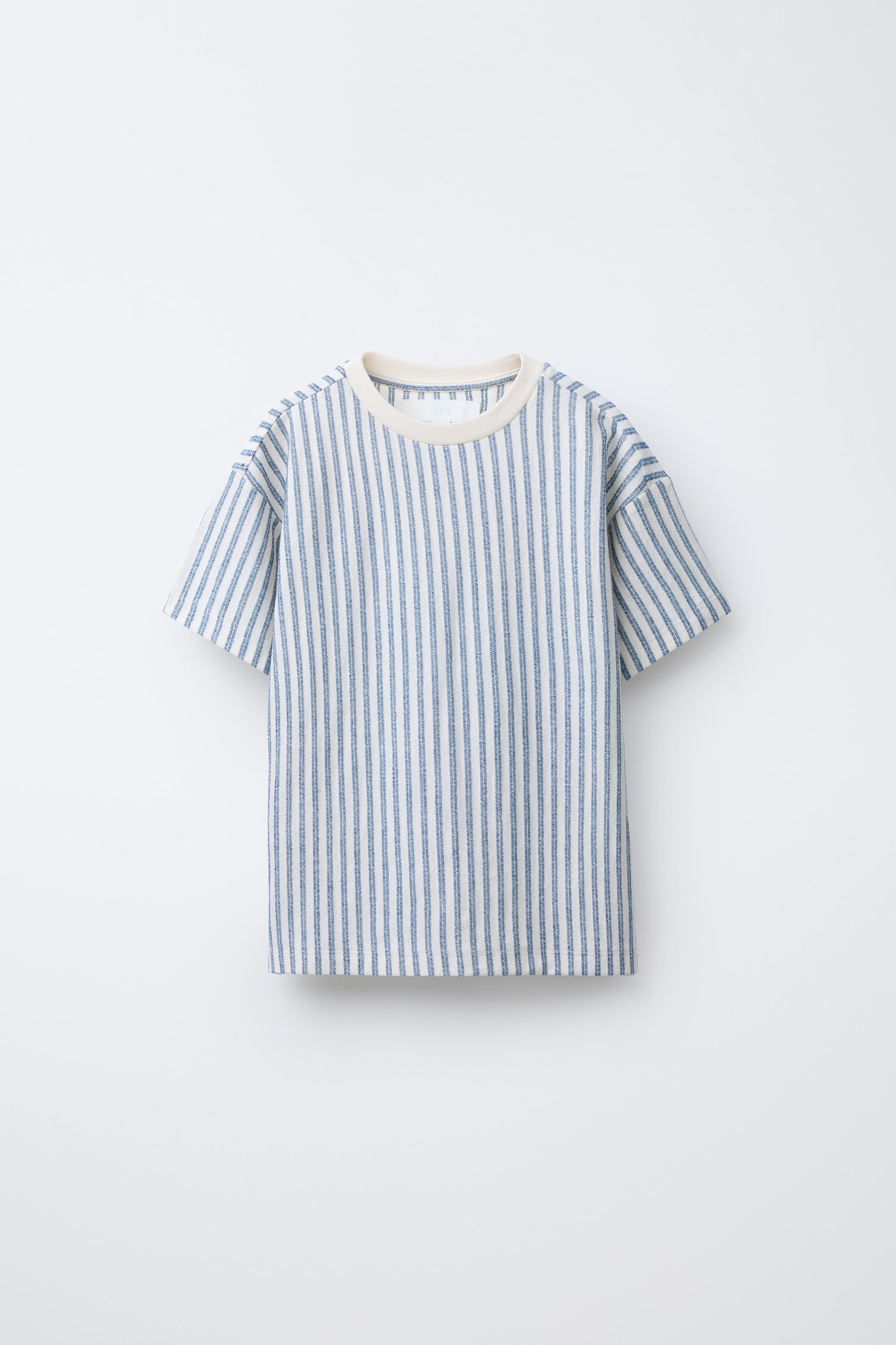 【ZARA】ナンバーストライプTシャツ ホワイト/ネイビーブルー 05048509401-e1.jpg?ts=