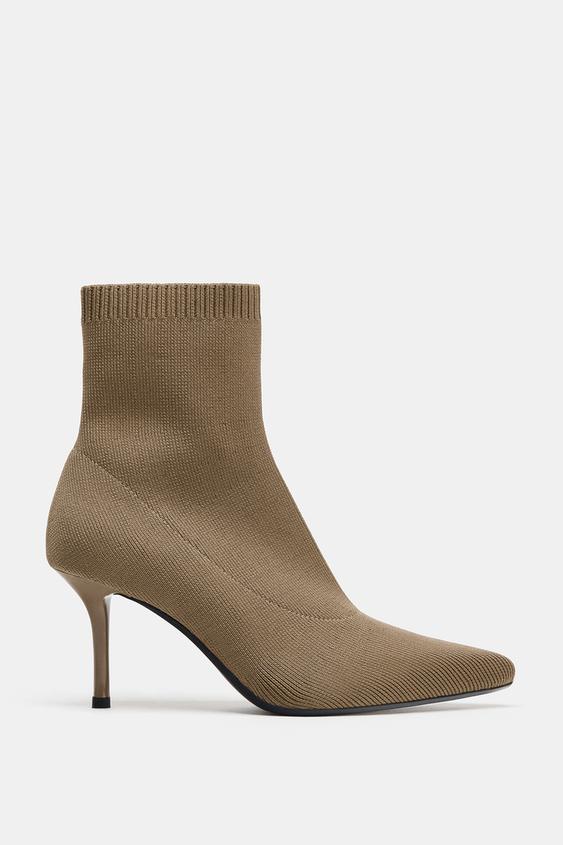 WOVEN ANKLE BOOTS Beige ZARA India
