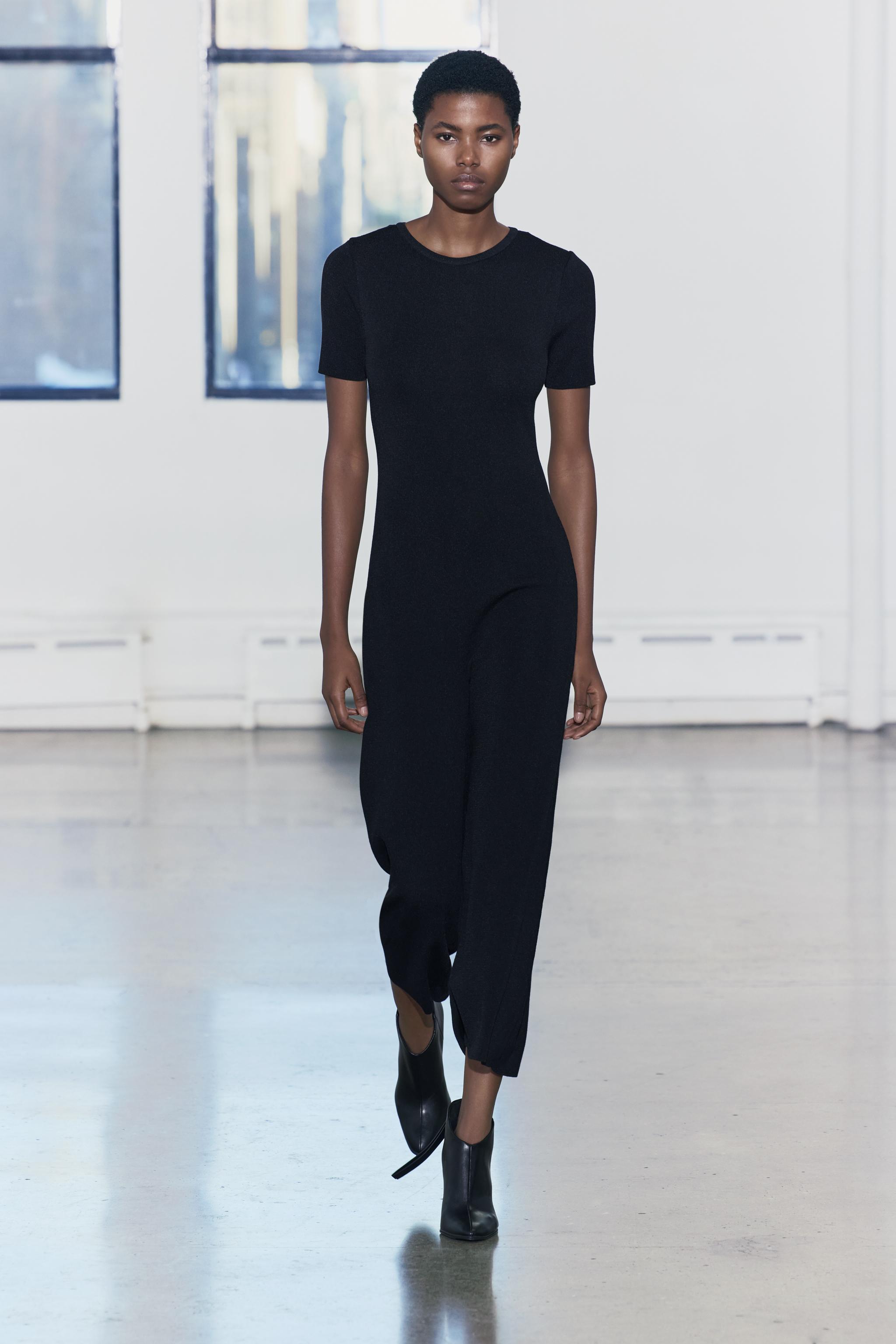 PLAIN KNIT JUMPSUIT Black ZARA United Kingdom