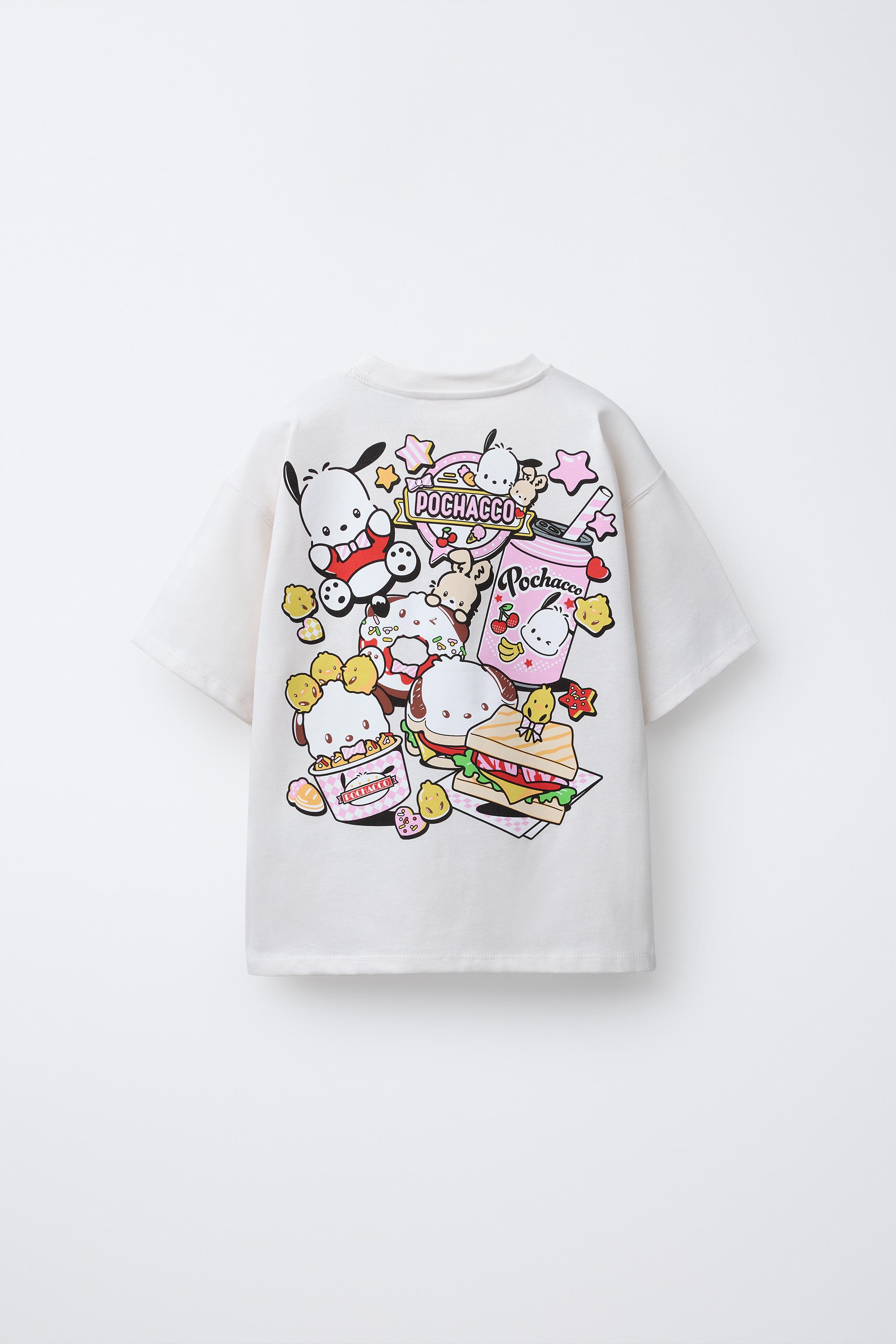 POCHACCO © SANRIO Tシャツ - アイス グレー | ZARA Japan / 日本