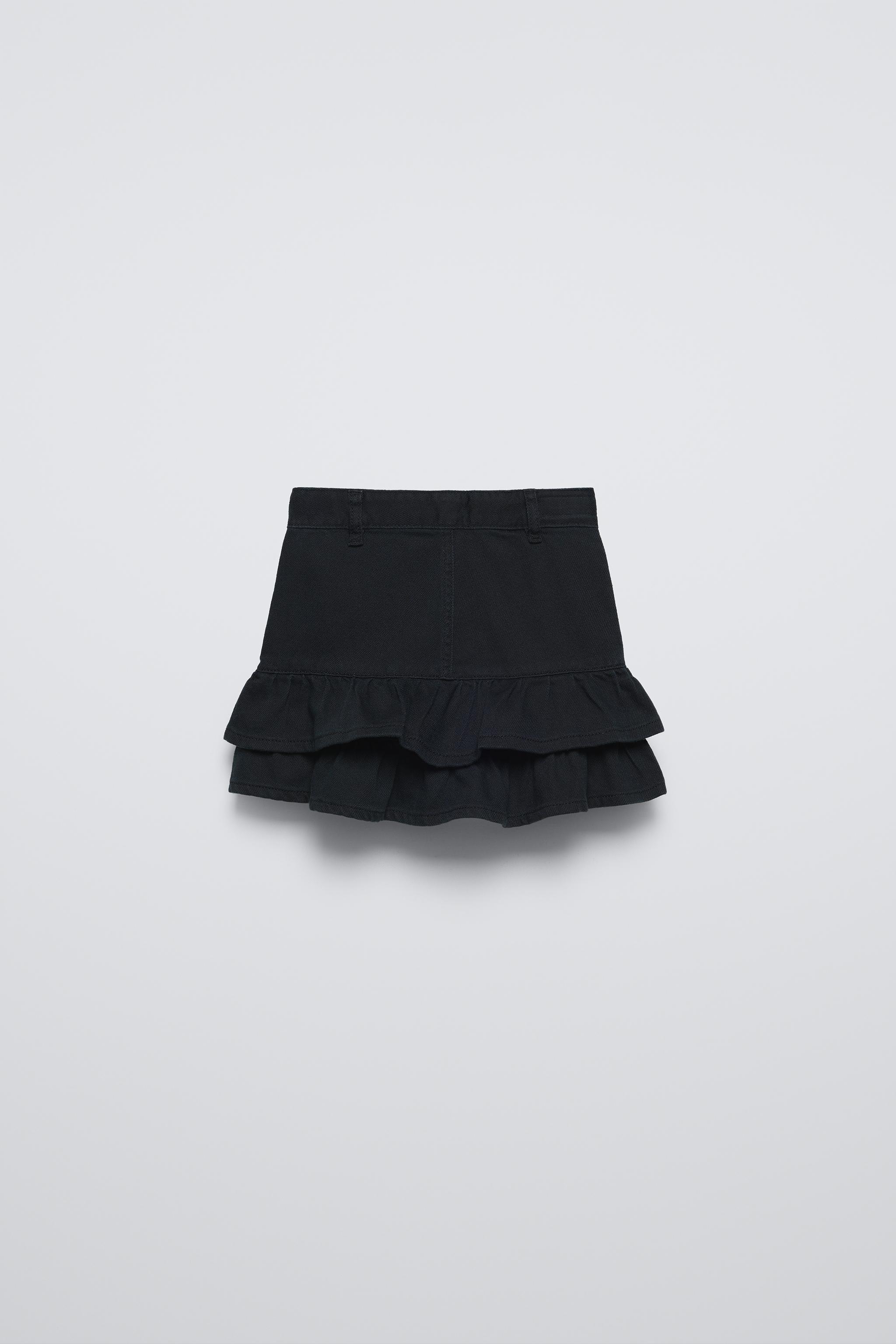 DENIM SKIRT WITH RUFFLES