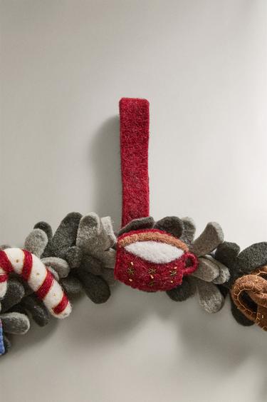 WOOL WREATH CHRISTMAS DECORATION - Multicoloured by Zara - Image 1