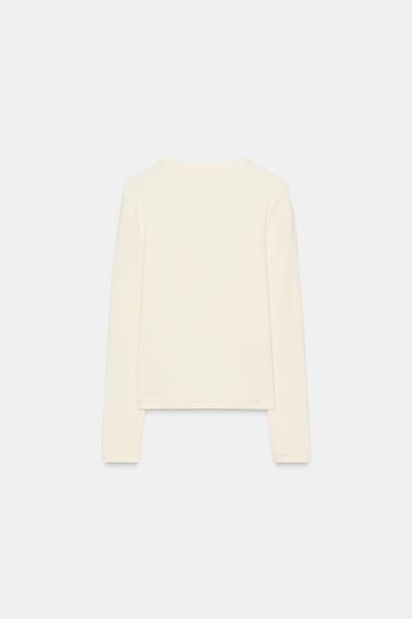 LONG SLEEVE T-SHIRT - Mid-ecru by Zara - Image 5