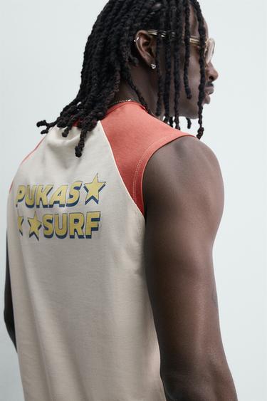 PUKAS SURF X ZARA COLOUR BLOCK TANK TOP - White / Red by Zara - Image 6