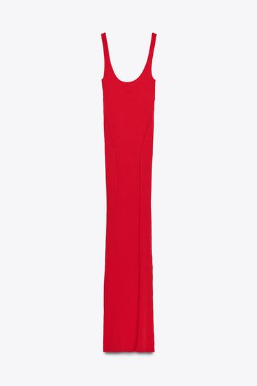 FITTED KNIT DRESS - Red by Zara - Image 3