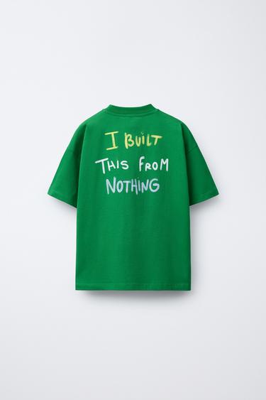 PRINTED T-SHIRT - Green by Zara - Image 1