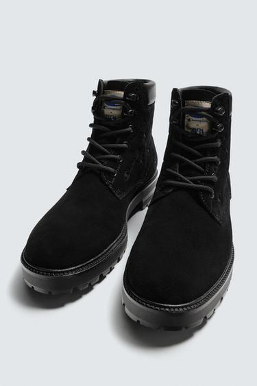 LEATHER LACE-UP BOOTS CHAMPION ® X ZARA - Black by Zara - Image 4