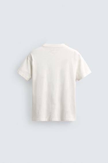 BOXY FIT FADED SLOGAN T-SHIRT - Ecru by Zara - Image 7
