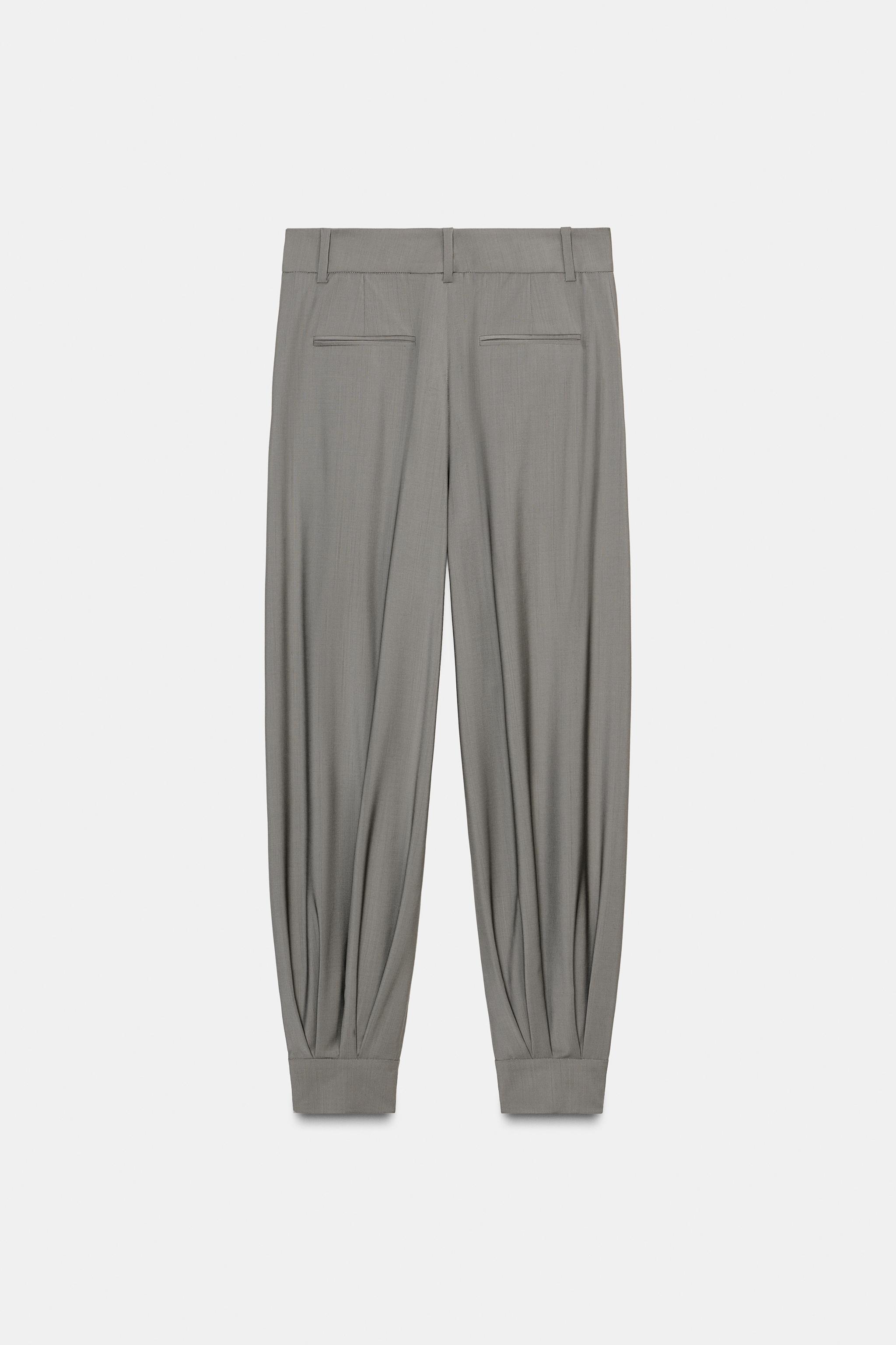 ZW COLLECTION LIMITED EDITION WOOL PANTS - Gray | ZARA