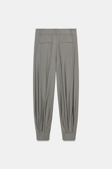 PANTALON BOUFFANT EN LAINE ZW COLLECTION ÉDITION LIMITÉE - Gris de Zara - Image 4