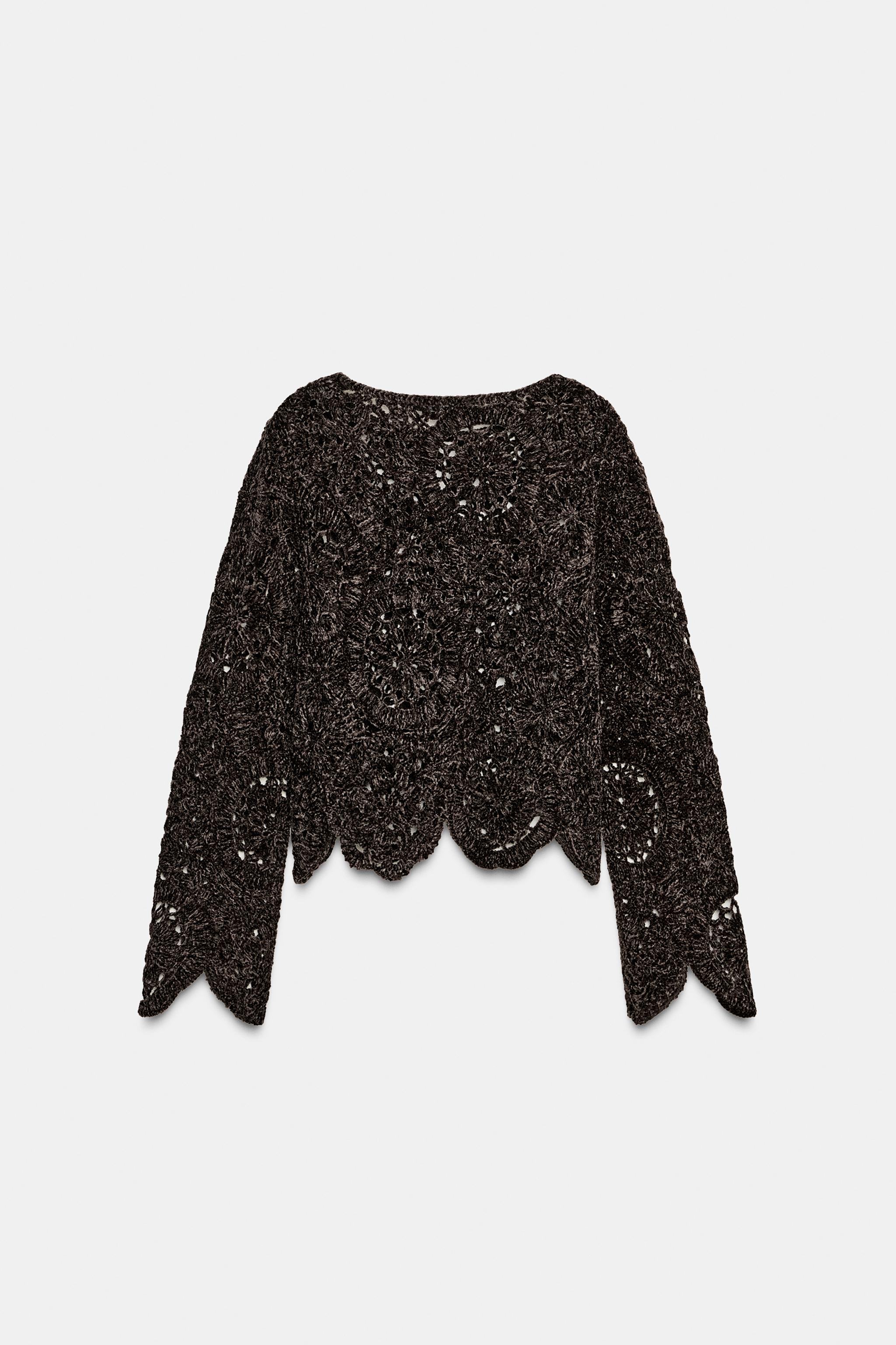 CROCHET LONG SLEEVE TOP