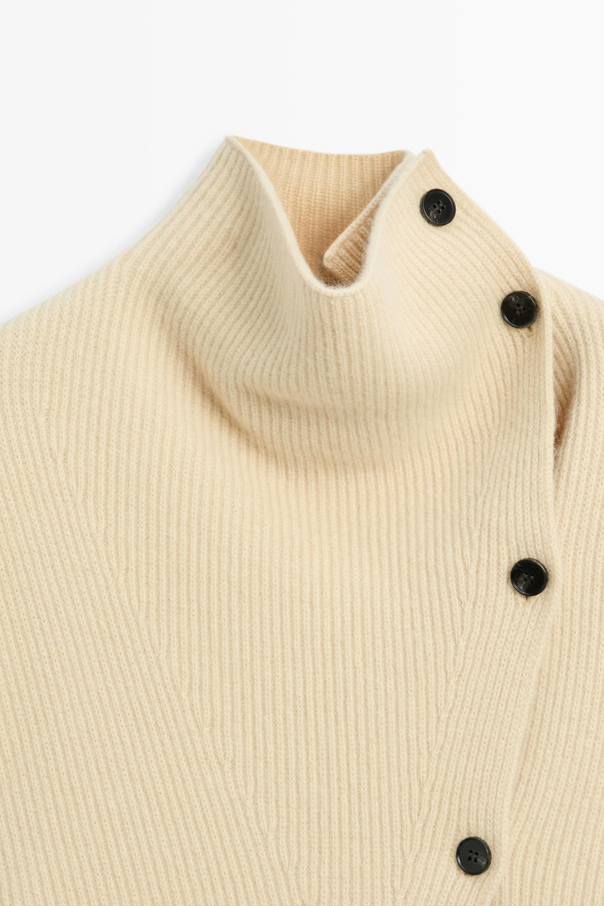 Cashmere blend button detail cardigan