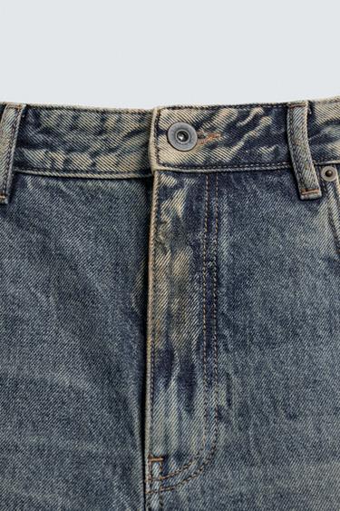 STAINED WASH FLARE FIT JEANS - Ink blue by Zara - Image 9