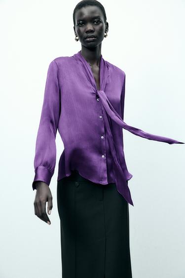 CAMISA LAZO - Morado de Zara - Imagen 0