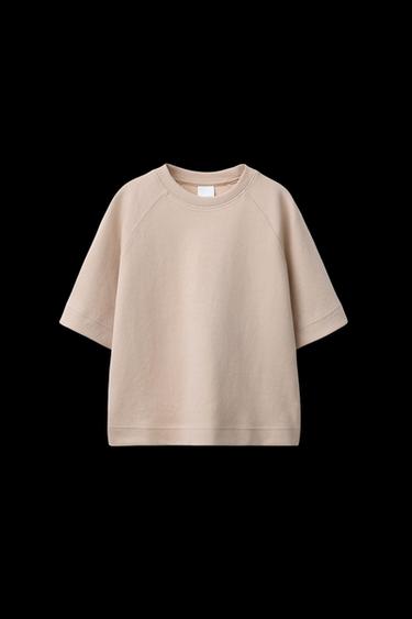 PLAIN INTERLOCK T-SHIRT - Ecru by Zara - Image 0