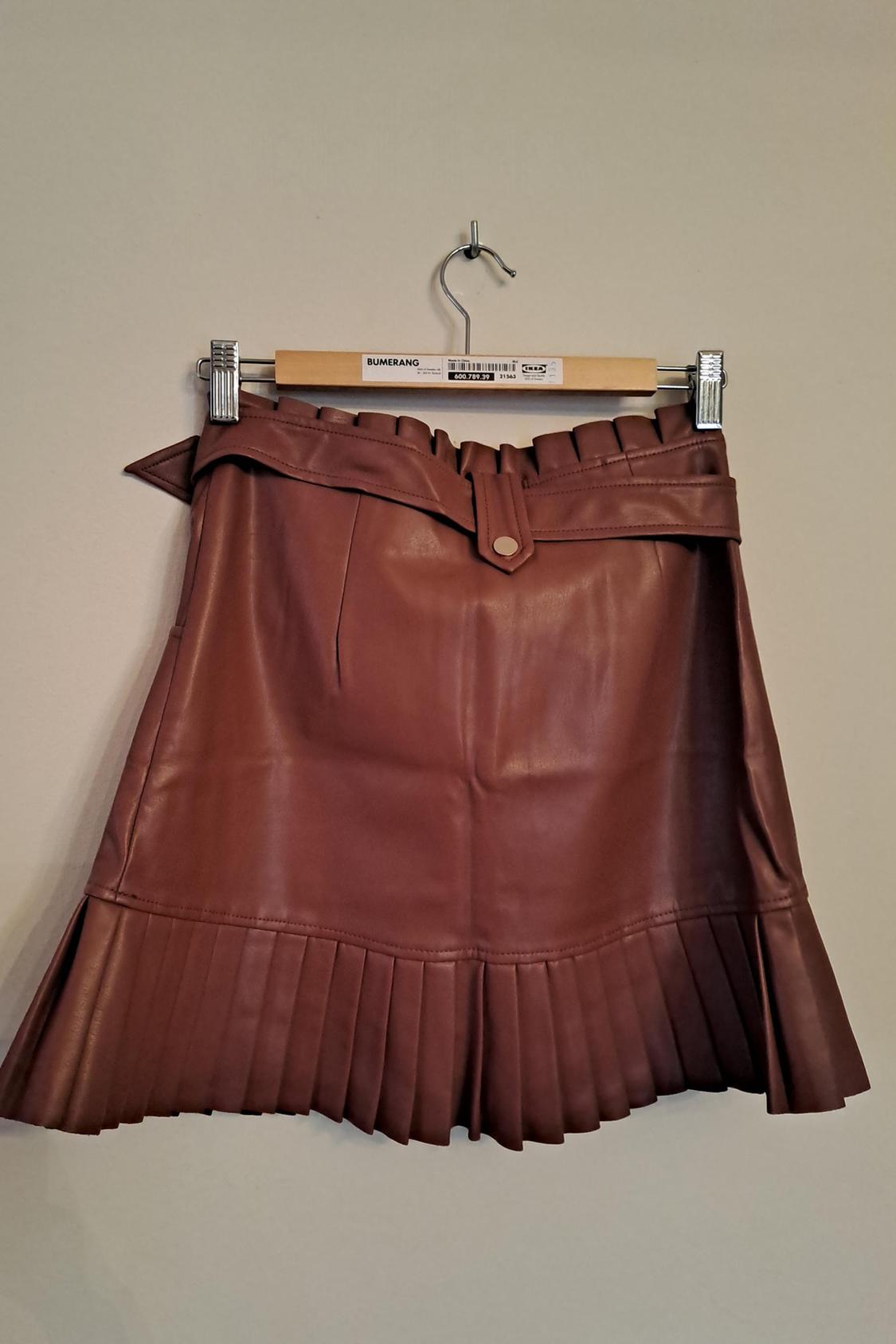 PLEATED FAUX LEATHER MINI SKIRT - Image 5