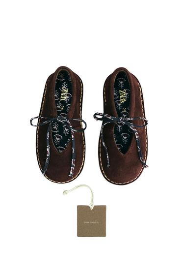 ZARA TIMELESS - LEATHER BALLERINA - Burgundy Red by Zara