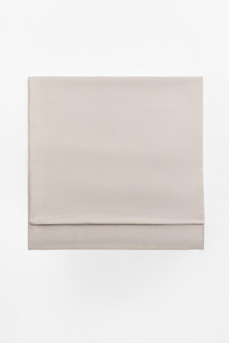 SOFT PLAIN SCARF — Ecru