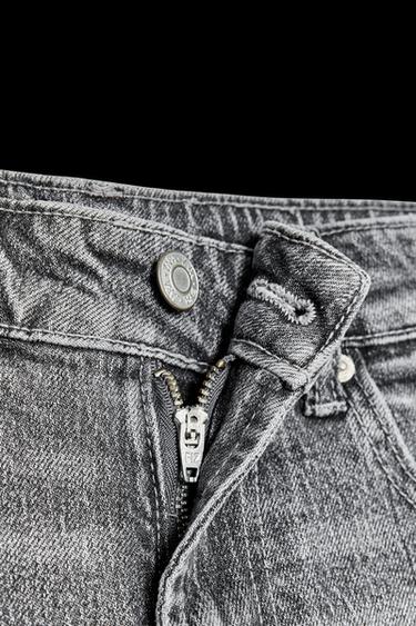 Zara TRF HIGH-WAISTED MOM FIT DENIM SHORTS - Anthracite grey