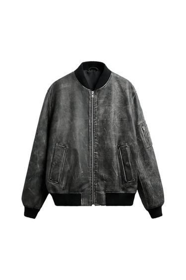 CAZADORA BOMBER PIEL EFECTO VINTAGE