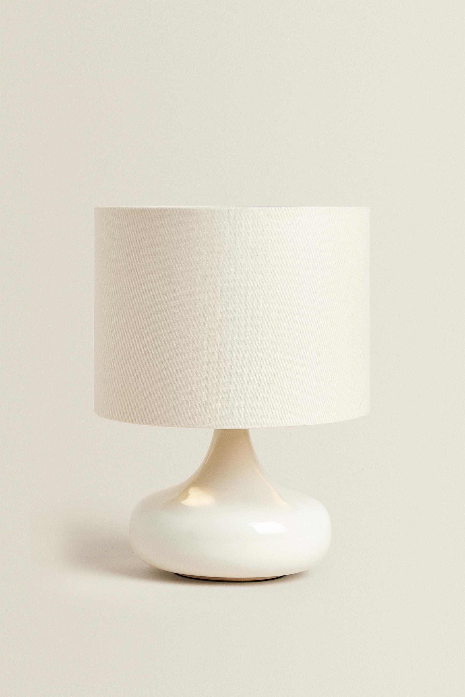 SMALL TABLE LAMP WITH CERAMIC BASE Ecru ZARA United Kingdom