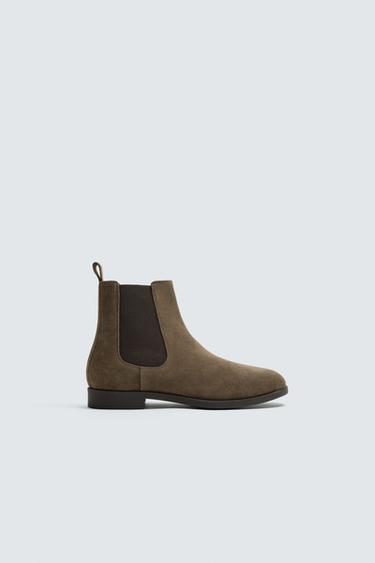 LEATHER CHELSEA BOOTS - Taupe Grey by Zara