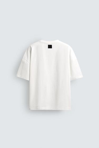 EMBROIDERED INTERLOCK T-SHIRT - White by Zara - Image 7