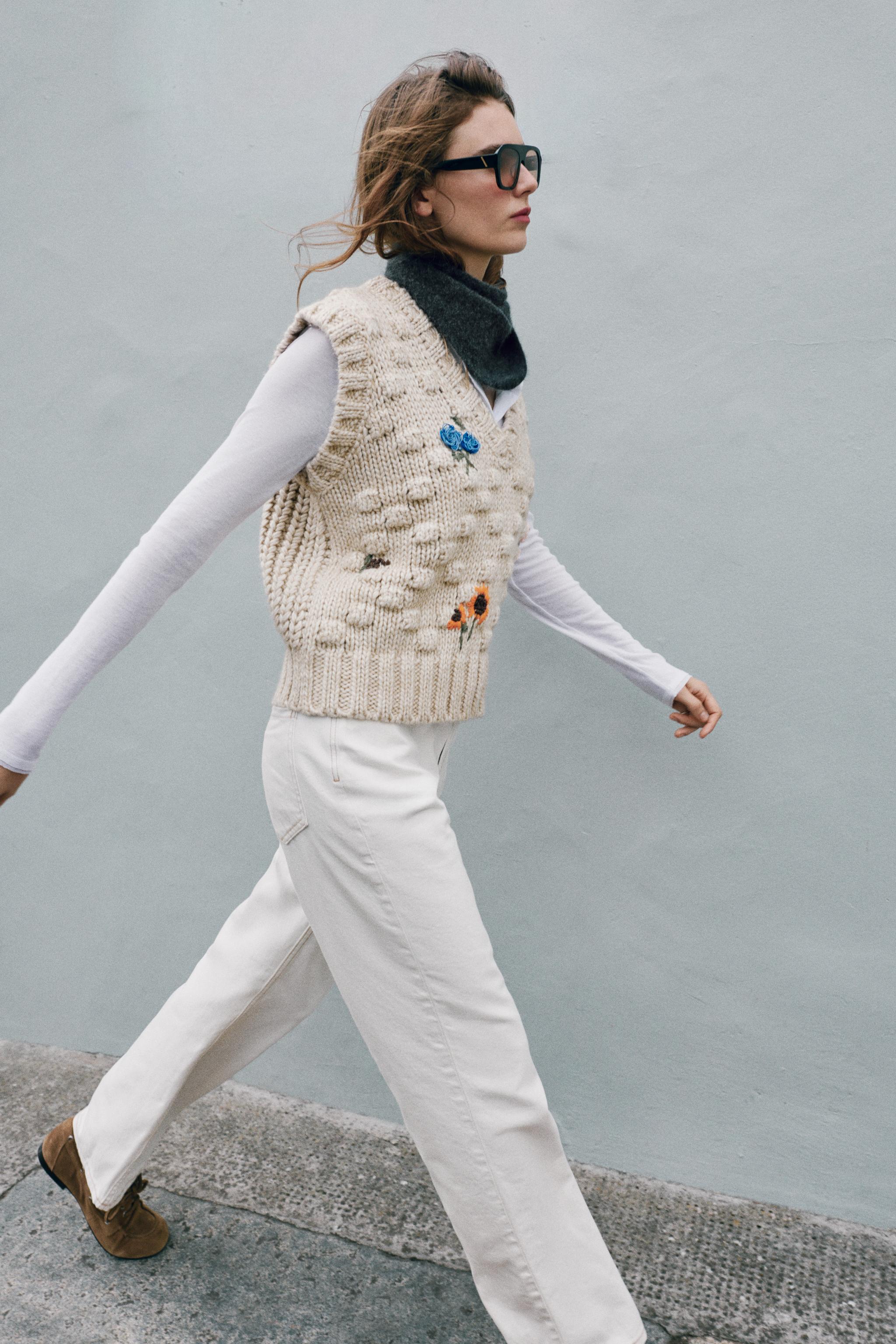 Structured Oversized Knit Vest by Zara