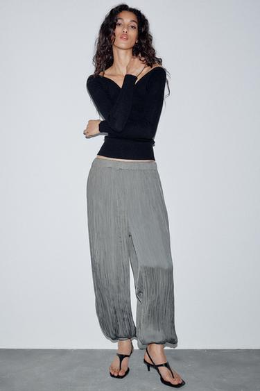 PANTALÓN BOMBACHO ZW COLLECTION - Gris antracita de Zara - Imagen 0